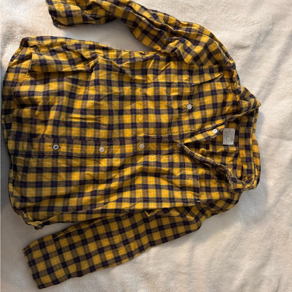 Crewcuts Yellow and Blue Casual Button Down Shirt